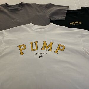 3 alphalete tees, 1 long sleeve and 2 short sleeves, XL